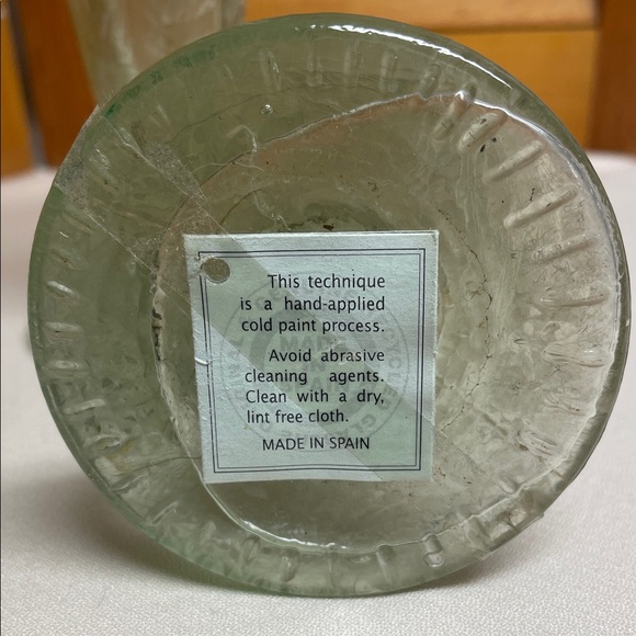 Green Recycled Glass Candlestick Pair - Made in Spain - Picture 2 of 13